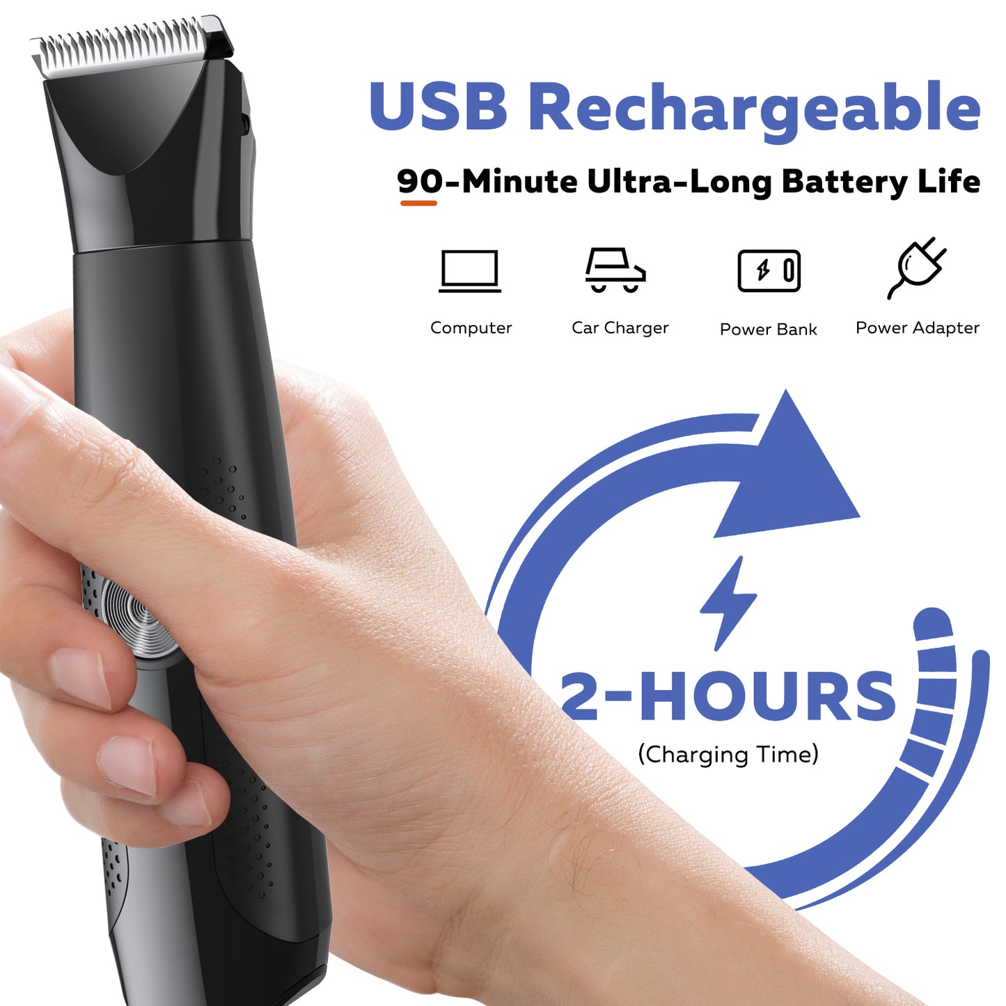 Dog Clippers with LED Display, 4 in 1 Dog Grooming Kit, Low Noise Cordless Dog Nail Grinder, Rechargeable Pet Clippers for Dogs Cats Trimming Hair Around Paws Eyes Ears Face Rump