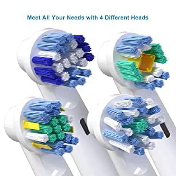 16 Pack Electric Toothbrush Replacement Heads Compatible with Oral B Braun Electric Toothbrush, 4 Types Brush Heads