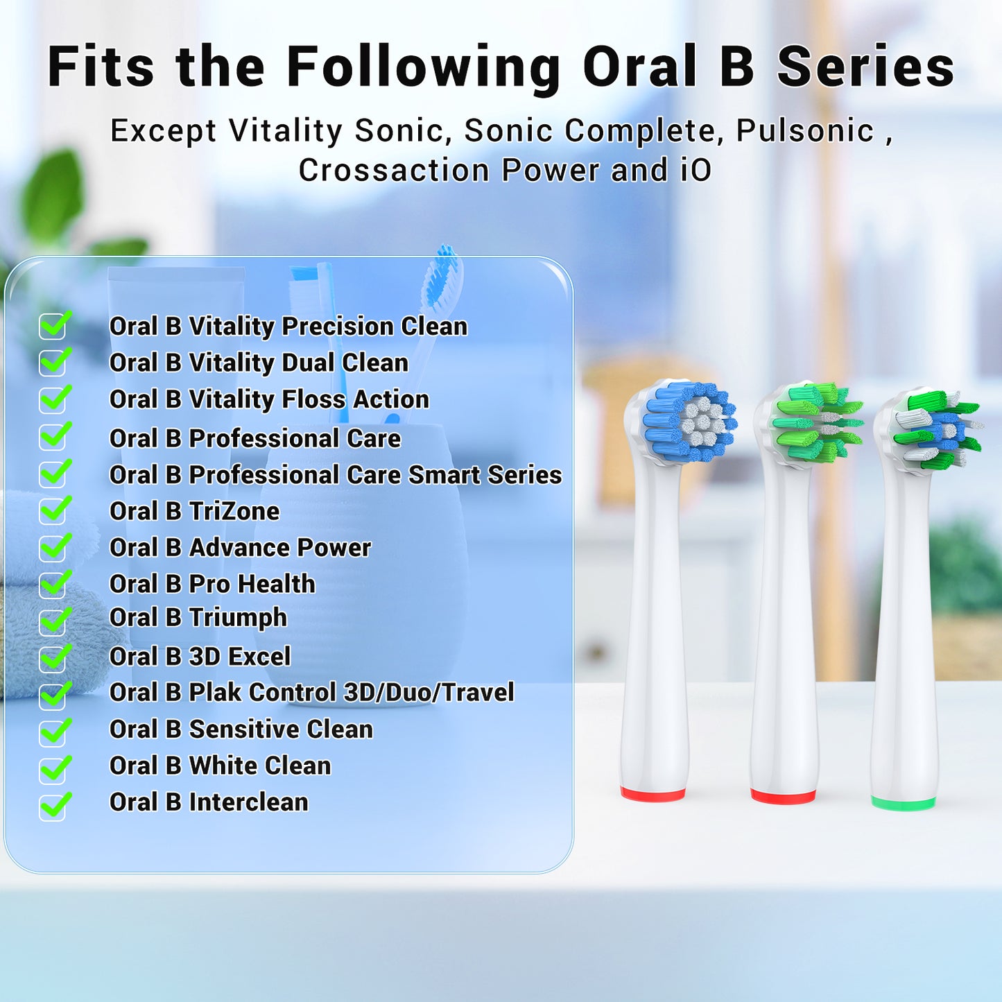 Dlopede Electric Toothbrush Replacement Heads for Oral-B, Medium Bristle, Adult,12 Pack (3 Types: Gum Care, Deep Cleaning, Sensitive)