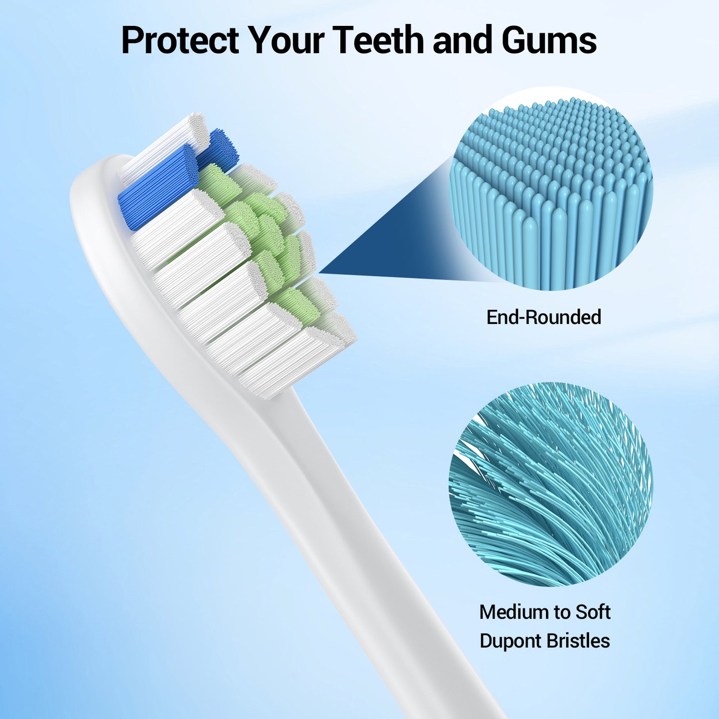 Electric Toothbrush Replacement Heads Compatible with Diamond Clean W2,8 Pack Brush Heads