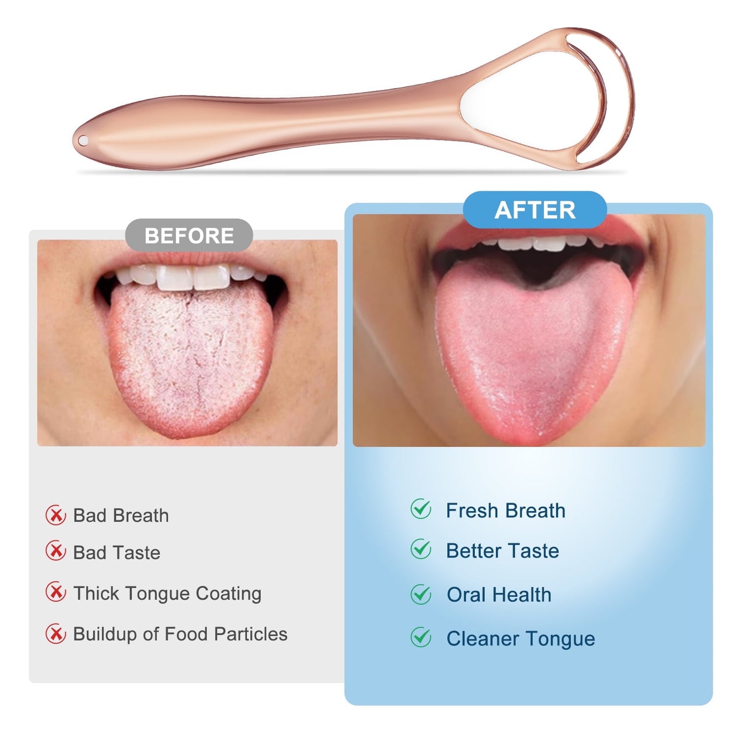 16 Pack Electric Toothbrush Replacement Heads Compatible with Oral B Braun Electric Toothbrush, with 2 rose gold tongue scrapers,4 Types Brush Heads