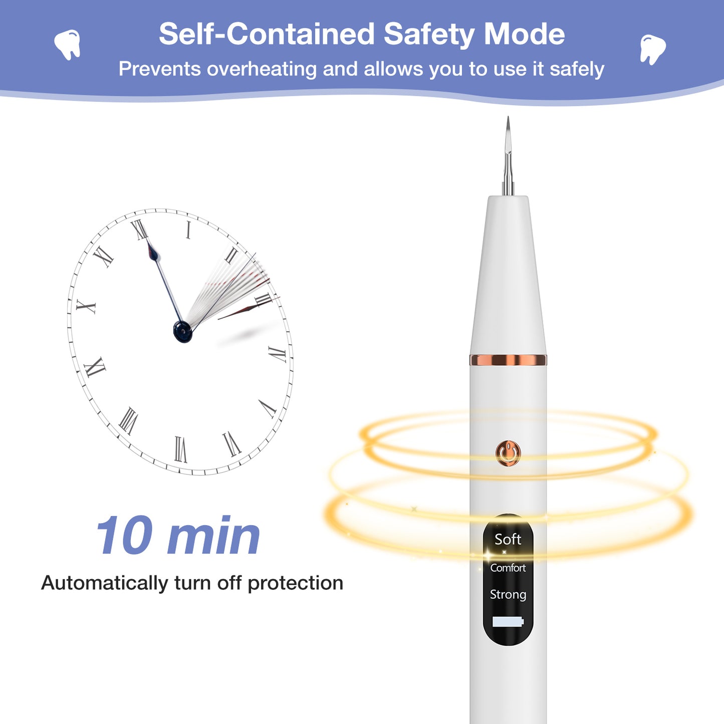 Dlopede Plaque/Tartar Remover for Teeth, Ultrasonic Tooth Cleaner with 3 Adjustment Modes, Electric Calculus Remover Teeth Cleaning Kit with 4 Tools & 6 Cleaning Heads