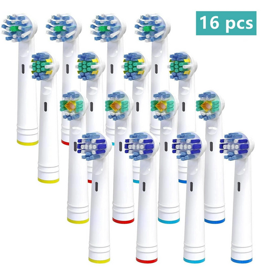 16 Pack Electric Toothbrush Replacement Heads Compatible with Oral B Braun Electric Toothbrush, 4 Types Brush Heads